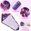 FIOBEE Microfiber Hair Towel Wrap for Kid Rapid Drying Towel Absorbent Hair Turbans for Wet Hair with Button Women Girls Long Curly Hair Pack of 2, Purple