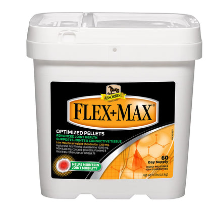 Absorbine Flex+Max Horse Joint Supplement Pellets, Highly Palatable, Comprehensive Equine Formula with Glucosamine, MSM, Chondroitin & Flaxseed, 10lb Tub / 60 Day Supply
