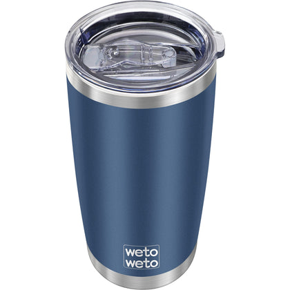 WETOWETO 20oz Tumbler, Stainless Steel Vacuum Insulated Water Coffee Tumbler Cup, Double Wall Powder Coated Spill-Proof Travel Mug Thermal Cup for Home Outdoor (Navy Blue, 1 Pack)