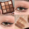 Erinde 9 Colors Eyeshadow Palette, Matte Shimmer Glitter Eye Shadow Makeup Palette, Highly Pigmented Long Lasting Waterproof, Natural Neutral Nude Eyeshadow Makeup Pallet, Chocolate Brown