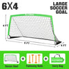 RUNBOW 6x4 ft Portable Kids Soccer Goal for Backyard Practice Soccer Net with Carry Bag (6x4 FT, Green, 1 Pack)