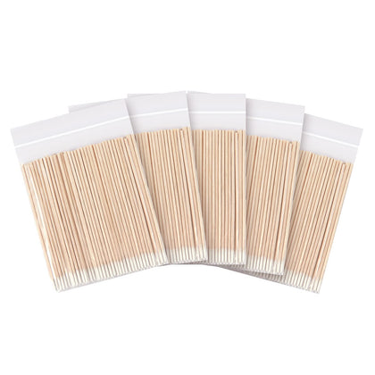 CHEFBEE 500 Count Microblading Cotton Swab, Cotton Swabs Pointed Tip, Wood Cotton Stick, Cotton Tipped Makeup Cosmetic Applicator Sticks, Tattoo Permanent Supplies