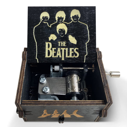 veratwo The Beatles Gifts-Hand Crank Engraved Vintage Wooden Music Box,The Beatles Fans Favorite Collection Gift for Friends and Family Birthday/Christmas/Valentine's Day