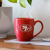 Rico Industries NFL Football San Francisco 49ers Primary 16 oz Team Color Laser Engraved Ceramic Coffee Mug