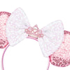 FANYITY Mouse Ears, Sequin Mouse Ears Headband for Boys Girls Women halloween&Disney Trip (pink Crown)