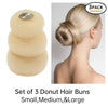 Donut Bun Maker,TsMADDTs 3pcs Hair Bun Maker with Bobby Pins Blonde 20pcs Doughnuts Sock Bun Ring Styler Maker