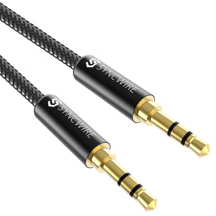 Syncwire 3.5mm Aux Cable Auxiliary Audio Cable Male to Male Nylon Braided Headphone Cord (1.6ft/0.5m) Hi-Fi Sound Aux Cord for Car, Headphone, Home Stereos, Speaker, iPhones, iPods, iPad, Echo& More