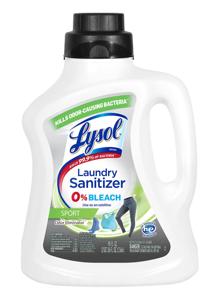 Lysol Sport Laundry Sanitizer Additive, Sanitizing Liquid for Gym Clothes and Activewear, Eliminates Odor Causing Bacteria, 90oz