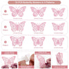 Crosize 72Pcs Pink 3D Butterfly Wall Decor 3 Sizes Butterfly Decorations Butterfly Party Cake Decorations 3D Butterfly Stickers Decals for Girls Kids Baby Bedroom Bathroom Living Room Birthday