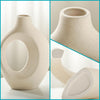 Lvases Snuggle Hollow Ceramic Vase Set of 2, Nordic Modern Boho ins Style Decorative Ceramic Aesthetic Flower Vase for Home Decor (Milky White W 6.3