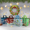 PARSUP 8PCS Christmas Gift Bags,Christmas Tote Bags with Handles, Christmas Treat Bags, Multifunctional Non-Woven Christmas Bags for Gifts Wrapping Shopping, Xmas Party Supplies, 12.8