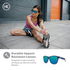 Knockaround Premiums Sport - Polarized Running Sunglasses for Women & Men - Impact Resistant Lenses & Full UV400 Protection, Rubberized Navy/Mint