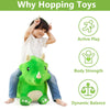 iPlay, iLearn Bouncy Pals Dinosaur Hopper Toy 2 Year Old Boy, Toddler Plush Bounce Animals, Ride on Bouncing Triceratops for Kids, Outdoor Hopping Horse Bouncer, Cool Birthday Gifts 3 5 6 Yr Girls
