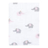 Hudson Baby Unisex Baby Cotton Flannel Burp Cloths Bundle, Pink Gray Elephant, One Size