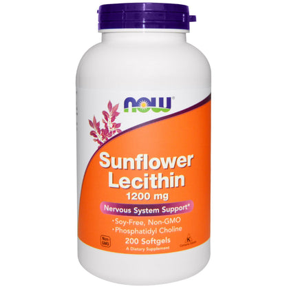 Now Foods Sunflower Lecithin 1200mg, 200 Softgels, pack of 2