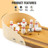 3 otters Mini Bowling Set, Wooden Tabletop Bowling Game Desk Toys Desktop Bowling Home Bowling Alleys, Desk Gifts for Coworkers
