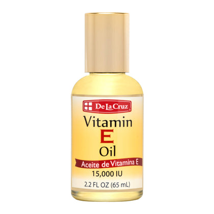 De La Cruz Vitamin E Oil for Skin, 15,000 IU - No Preservatives, Artificial Colors or Fragrances, Made in USA, 2.2 FL. OZ.
