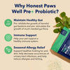 Honest Paws Probiotics for Dogs - Dog Digestion Gut Health Probiotic Powder with Prebiotic Made in The USA, Digestive and Immune Support - Digestive Enzymes with Chicken Flavor (30 Sticks)
