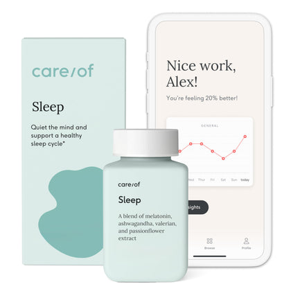 Care/of Sleep Supplements for Adults - Natural Sleep Aid Supplement, Sleep Formula for Sleep Support, C.L.E.A.N Non-GMO and Vegan Sleep Supplement for A Calm Sleep - 30 Natural Sleeping Pills