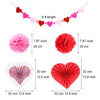 Blulu Valentine's Day Paper Kit Party Decorations, Multicolor Tissue Paper Flowers Bunting Hanging Fan for Party Decorations (12 Pieces Style 1)