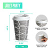 JOLLY PARTY Disposable Coffee Cups with Lids -12 oz (100 Sets) To Go Coffee Cups, Paper Coffee Cups for Beverages Espresso Tea, Suitable for Cafes, Offices and Home