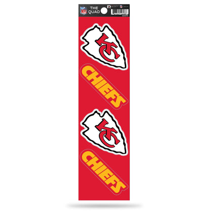 Rico Industries NFL Kansas City Chiefs Die Cut 4-Piece The Quad Sticker Sheet