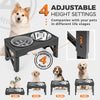 Elevated Dog Bowls with Slow Feeder, 4 Adjustable Heights Raised Dog Bowl Stand with Two 1.3L Stainless Steel Food & Water Bowls, Adjusts to 2.8, 8.6, 10.2, 11.8 for Large Medium, Small Dog & Cats