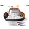 SHARPER IMAGE Electric Tabletop S'mores Maker 8-Piece Kit, 4 Skewers & Serving Tray, Small Kitchen Appliance, Flameless Marshmallow Roaster Machine, Movie Date Night Supplies, Kids Family Fun Gift