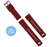BARTON WATCH BANDS Elite Silicone Watch Bands - Quick Release, Navy Blue Top/Crimson Red Bottom, 22mm