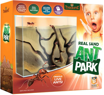 Tigerific Ant Farm for Live Ants - Real Sand Ant Colony Kit for Kids -Fun Science Habitat Set for Children, Watch Ants Dig Tunnels, Carry Sand, Hide and Drag Their Food