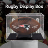 Ogeee Football Display Case,Self-Adhesive Wall-Hanging with Steel Brackets Hanger&Removable Interior Football Display Stand,Memorabilia Display Box Cases for Football or Memorial Sports Gloves