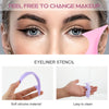 WLLHYF 2 Pack Eyeliner Stencils 5 in 1 Silicone Winged Eye Makeup Aid Ruler Multifunctional Eyelash Mascara Guard Lazy Quick Eyebrow Applicator Tool for Lip Jaw Line Face Contour Beginners Friendly