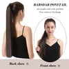BARSDAR 26 inch Ponytail Extension Long Straight Wrap Around Clip in Synthetic Fiber Hair for Women - Dark Brown