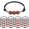 20Pcs Basketball Charm Bracelets Basketball Party Favors Supplies Wristbands Basketball Beads Bracelet Adjustable Sports Ball for Team Teens Adults Birthday Goodie Bags Christmas Gifts Decorations