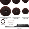 MeetFavorite Hair Bun Maker?Donut Bun Maker?Hair Bun Shaper Set (2 large, 2 medium and 2 small) ?10pieces Hair Elastic Bands, Hair Pins, (Brown)