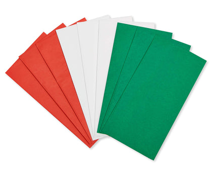 American Greetings 125 Sheets 20 in. x 20 in. Bulk Tissue Paper (Red, Green, White) for Christmas, Birthdays, Holidays and All Occasion