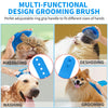 Comotech 3PCS Dog Bath Brush | Dog Shampoo brush | Dog Scrubber for Bath | Dog/Grooming/Washing Brush Scrubber with Adjustable Ring Handle for Short & Long Haired Dogs/Cats (Blue Blue White)