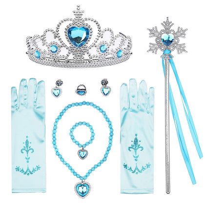 T-Trees Princess Dress Up Jewelry Dress Up Set for Girls Jewelry Accessories with Crowns, Necklaces, Wands, Rings, Earrings Bracelets(7pcs)