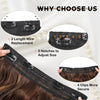 Halo Hair Extensions 20 Inch Invisible Wire Long Wavy Brown Hair Extensions for Women Adjustable Size Hairpiece 4 Clips in Hair Extension (Balayaga Brown to Chesnut)