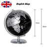 Exerz World Globe Black Dia 5.5-inch - Mini Educational Globe of Earth - Metal Base - Metallic Black