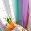 XiDi Curtains for Girls Bedroom Decor, Rainbow Curtains for Kids Room Decor, Purple Blackout Curtains for Little Girl Room, Unicorn Wall Decals Pink Curtains Green, 63 Inches Long 34 Wide 1 Panel