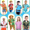 Jiuguva 12 Pcs Kids Dress Up Clothes, Role Play Costumes Community Helper Unisex Career Cosplay Occupation Pretend Play Complete Set for Kids Boy Girls Age from 3-8 Role Play Party Supplies (Classic)