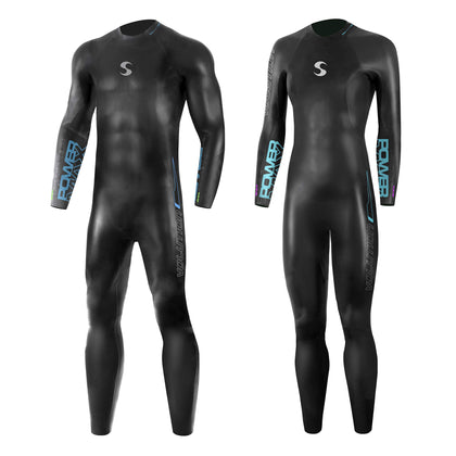 Synergy Triathlon Wetsuit 3/2mm - Volution Full Sleeve Smoothskin Neoprene for Open Water Swimming Ironman & USAT Approved  (Men's L3, Men)