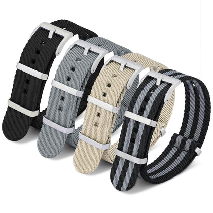 Ritche 4PC 22mm Nylon Strap Nylon Watch Band Compatible with Seiko 5 Watch for Men Women (4 Packs)