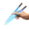 Lightsaber Chopsticks Light Up - LED Glowing Light Saber Star Wars Chop Sticks - Reusable Sushi Lightup Sabers Chopstick Set Of 1 Blue Pair