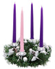 Elite Christmas Products Advent Candle Set. Made in The USA Self Fitting End. Premium Hand Dipped Candles, Dripless, 4 Pack - 3 Purple, 1 Pink