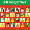 JOYIN Christmas 24 Days Advent Calendar 2023 with 24 Rubber Ducks for Boys, Girls, Kids and Toddlers, Christmas Party Favor Gifts, Rubber Ducky Bath Toys, Kids 1, 2, 3, 4, 5 Year Old Xmas Fun Ducks