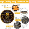 200 PCS Vintage 40th Party Tableware Set 1984 40th Birthday Party Table Supplies Cheers to 40 Years Paper Plate Napkin Fork 50 Guests for Men