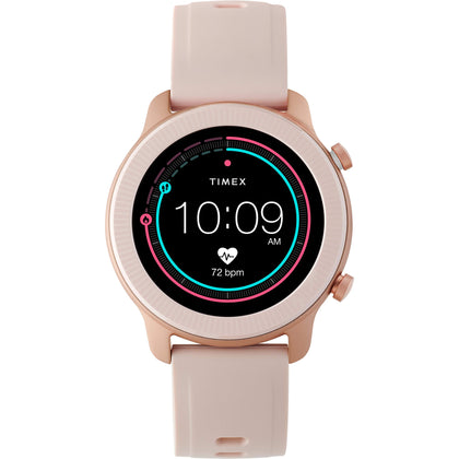Timex Metropolitan R AMOLED Smartwatch with GPS & Heart Rate 42mm - Rose Gold-Tone with Blush Silicone Strap
