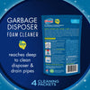 Glisten Garbage Disposer Cleaner and Freshener, Sink Disposal Odor Eliminator with Foaming Action, Lemon Scent, 4 Packets